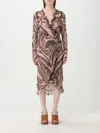 Etro Printed Ruched Midi Dress In Silk In Multicolor