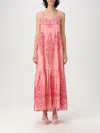 Etro Womens Pink Paisley-pattern Sleeveless Cotton-silk Woven Midi Dress In Pink