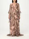 Etro Silk Long Dress In Pink