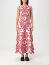 Etro , Sleeveless Dress With Lace Motif, Woman, Burgundy, Size 46 In Red