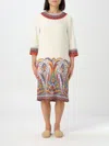 Etro Kaleidoscope Short-sleeve Silk Sheath Dress In Yellow Cream