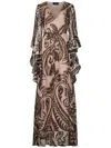 Etro Silk Long Dress In Pink