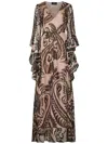 Etro Silk Long Dress In Pink