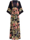Etro , Printed Crepe De Chine Dress, Woman, Navy Blue, Size 42 In Stampa F.do Blu