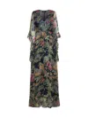 Etro Navy Blue Printed Silk Maxi Dress In Stampa F.do Blu