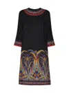 Etro Paisley Print Viscose Dress In Stampa F.do Nero