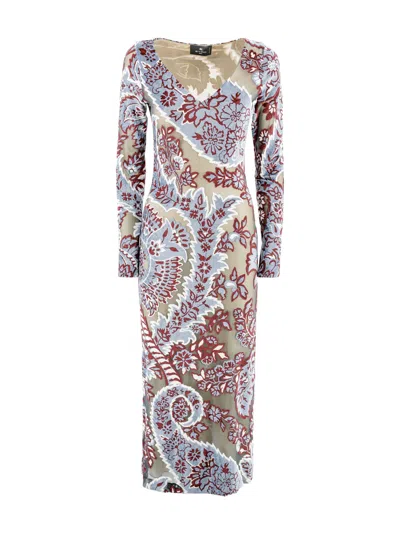 ETRO DEVORE VELVET MIDI DRESS