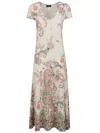 Etro Knit White Cotton Midi Dress With Flared Skirt In White