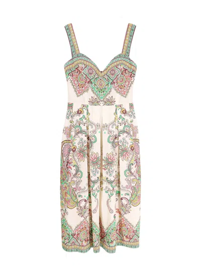 Etro Floral Print Dress In White