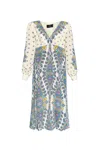 Etro Paisley Print V-neck Midi Dress In Multicolor