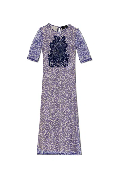 ETRO DRESS WITH PATTERN AND VELVET FINISH