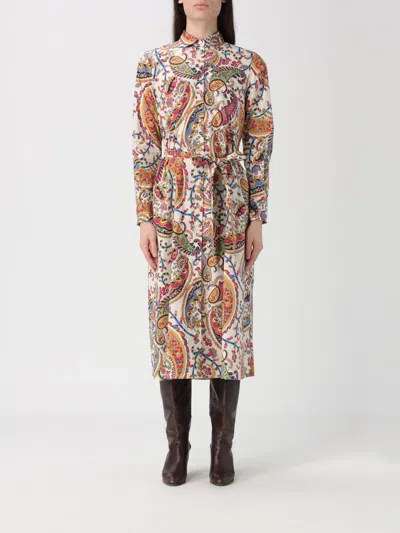 Etro Belted Paisley-print Cotton-voile Midi Shirt Dress In Multi