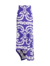 Etro Asymmetric Printed Satin Maxi Skirt