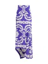 Etro Asymmetric Printed Satin Maxi Skirt