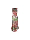 Etro Laminated Jersey Dress With Maxi Floral Print