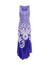 Etro Medallion Paisley Jersey Asymmetric Backless Dress