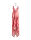 Etro Hem Halter Neck Layered Paisley Print Dress