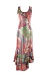 Etro Laminated Jersey Dress With Maxi Floral Print