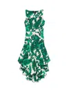 Etro Paisley Print Asymmetric Midi Dress In Green