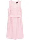 Etro Flamingo Pink Embroidered Midi Dress