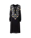 Etro Printed Midi Dress In Black
