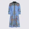 Etro Paisley-jacquard Knee-length Shirt Dress In Blue
