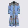 Etro Paisley-jacquard Knee-length Shirt Dress In Blue
