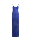Etro , Long Floral Jacquard Dress, Woman, Electric Blue, Size 50
