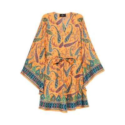 Etro Orange Dresses Women In Pattern