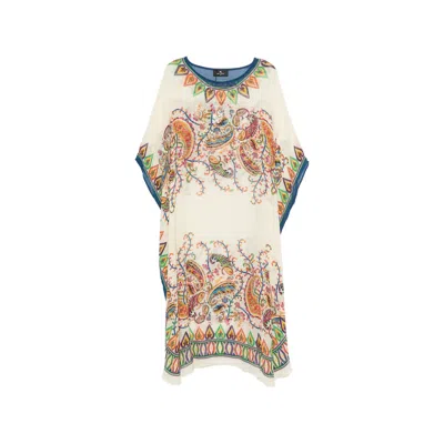 Etro Paisley-pattern Midi Dress In Neutral