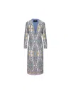 Etro Blue Medallion Jersey Midi Wrap Dress In Multicolor