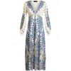 Etro Paisley Print V-neck Midi Dress In Multicolor