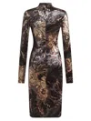 Etro Printed Chenille Midi Dress In Multicolor