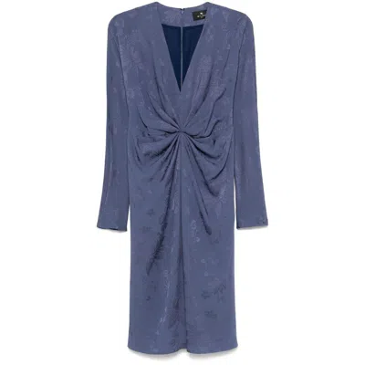 Etro Jacquard-effect Dress In Cornflower Blue In Purple