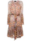 Etro Printed Tiered Skirt Dress With Elasticated Waistband In Multicolour