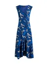 Etro Midi Dress With Maxi Floral Print In Stampa F.do Azzurro