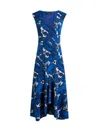 Etro Midi Dress With Maxi Floral Print In Stampa F.do Azzurro