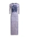 Etro , Tulle Dress With Shell Print, Woman, Electric Blue, Size 48 In Stampa F.do Blu