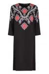 Etro Print Cady Dress In Stampa F.do Blu