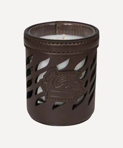 Etro Pegaso-motif Candle Holder In Brown
