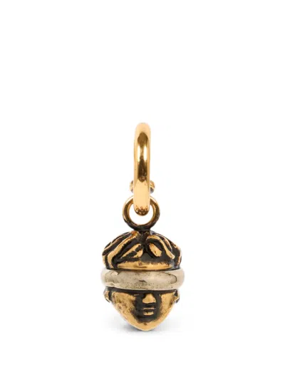 Etro Drop Earrings With Blindfolded Goddess In Gold