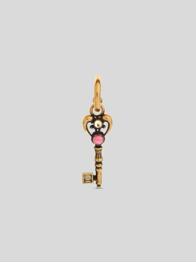 Etro Drop Earrings With Key And Stones In Gold