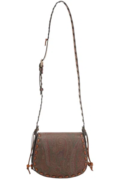 Etro Small Drya Paisley Printed Crossbody Bag In Brown