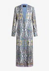 Etro Duster Coat With Pegaso-buttons In Multi