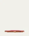 Etro E-monogram Reversible Leather & Brass Skinny Belt In Amaranto