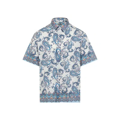 Etro Short Sleeves Shirt In Blue