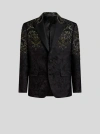 Etro Floral-embroidered Single-breasted Blazer In Black