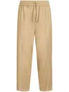 Etro Relaxed-fit Beige Casual Trousers With Drawstring Waistband In Brown