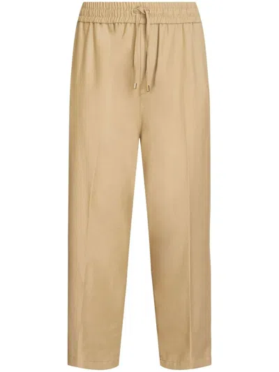 Etro Relaxed-fit Beige Casual Trousers With Drawstring Waistband In Brown