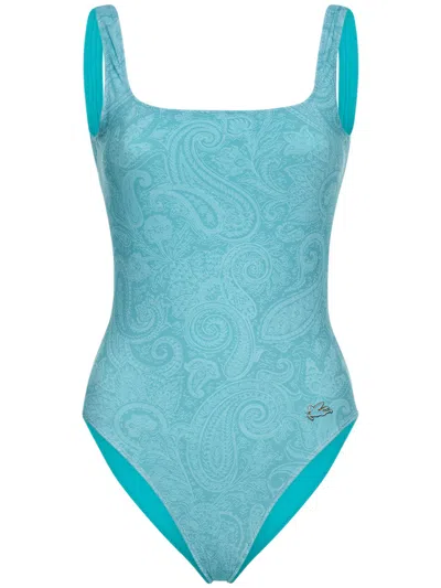 Etro Elegant Blue One-piece Swimsuit Classic Style
